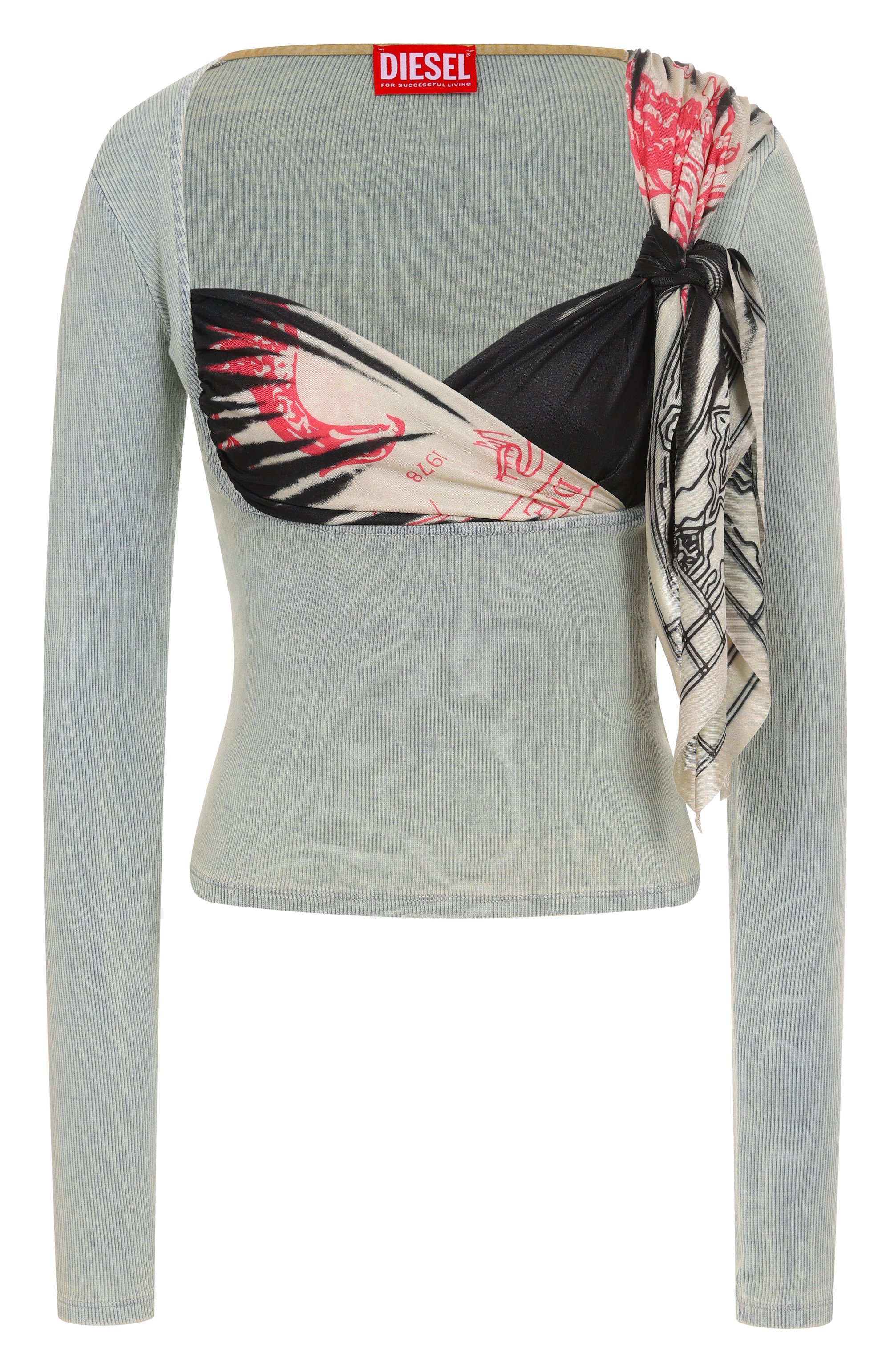 Хлопковый топ DIESEL голубого цвета по цене 33650 руб., арт. A19143/0IKCR, фото 1 Хлопковый топ DIESEL, арт. A19143/0IKCR, фото 1