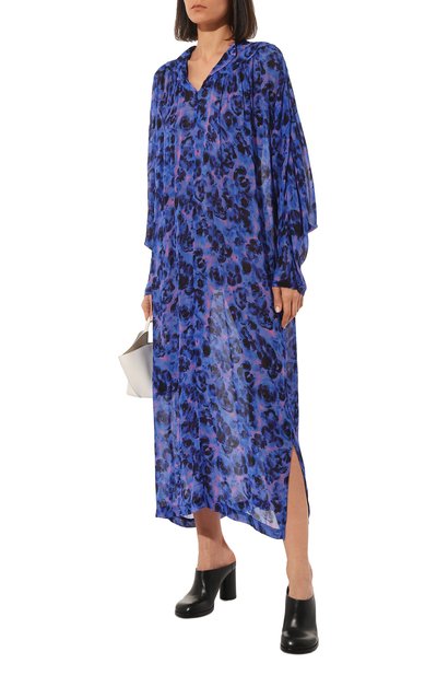Платье из вискозы DRIES VAN NOTEN синего цвета по цене 106000 руб., арт. 231-011042-6139, фото 2 Платье из вискозы DRIES VAN NOTEN, арт. 231-011042-6139, фото 2