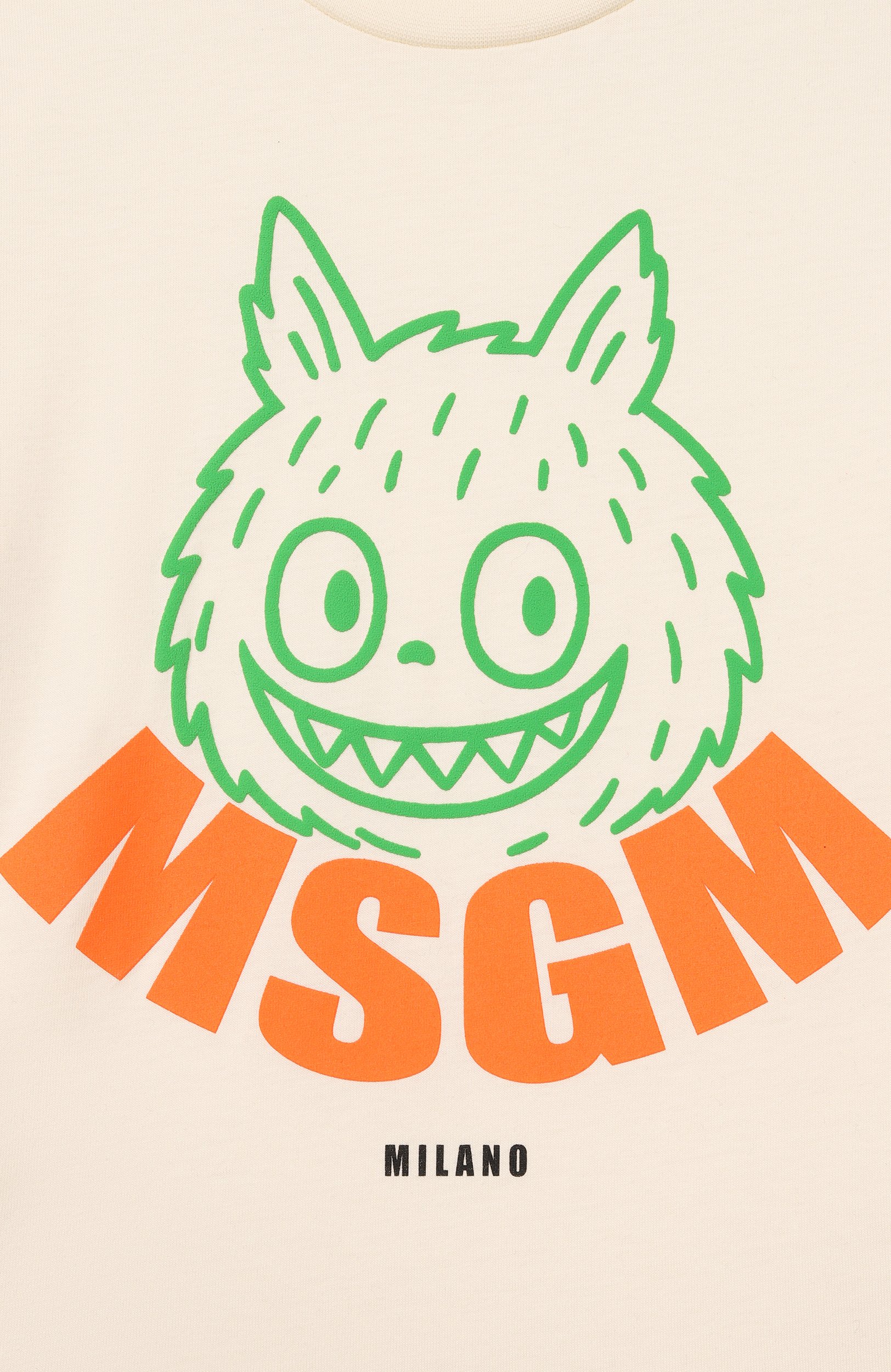 Хлопковая футболка MSGM KIDS, арт. F6MSJBTH287, фото 3