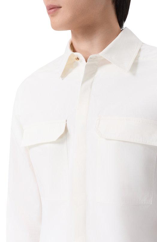 Хлопковая рубашка Rick Owens RU01F2291/P Белый  RU01F2291/P Фото 5