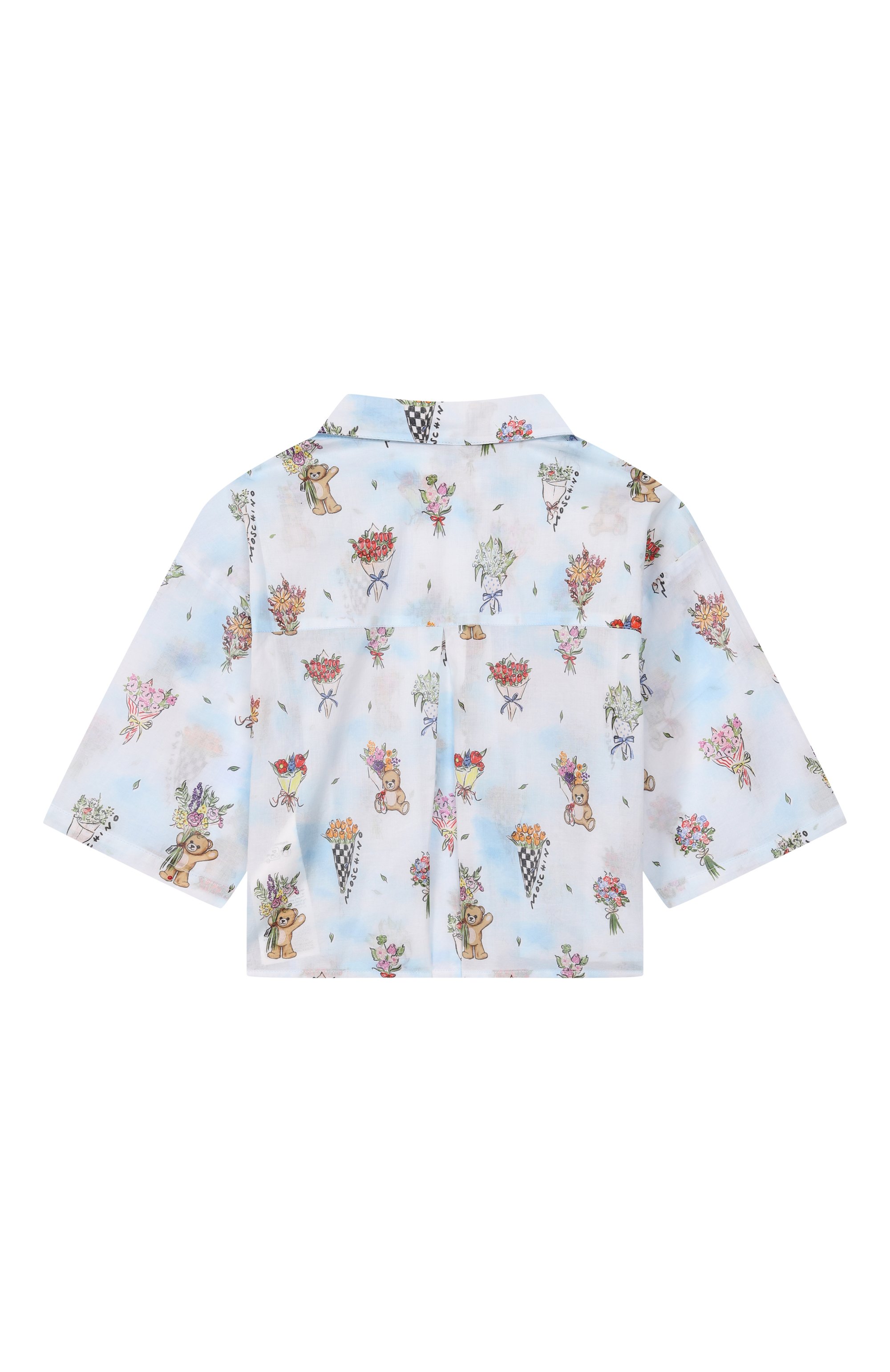 Хлопковая рубашка MOSCHINO голубого цвета по цене 21450 руб., арт. HDC02C/L1B14_001, фото 2 Хлопковая рубашка MOSCHINO, арт. HDC02C/L1B14_001, фото 2