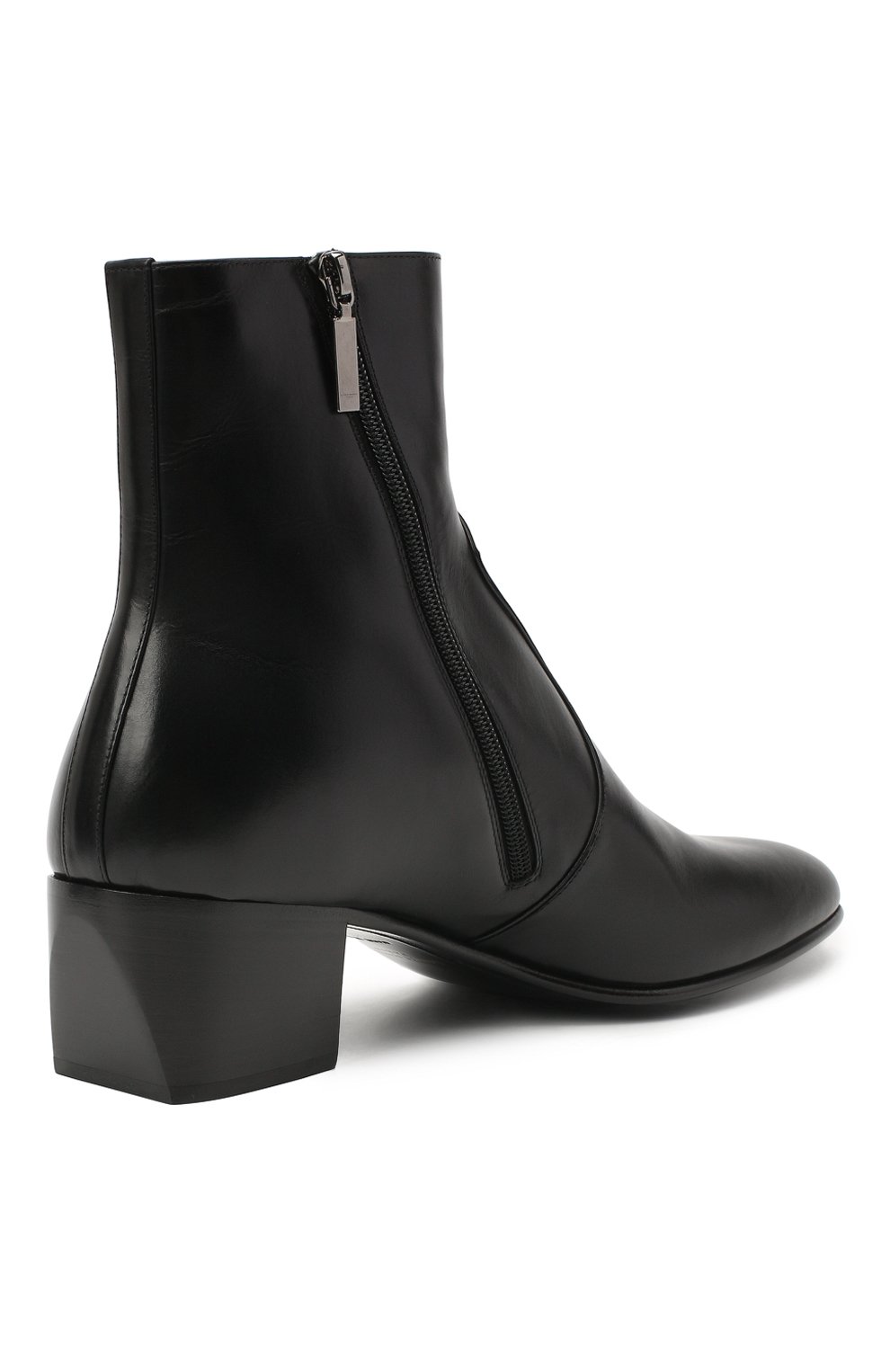 Кожаные сапоги james SAINT LAURENT черного цвета по цене 130000 руб., арт. 632395/1YU00, фото 4 Кожаные сапоги james SAINT LAURENT, арт. 632395/1YU00, фото 4