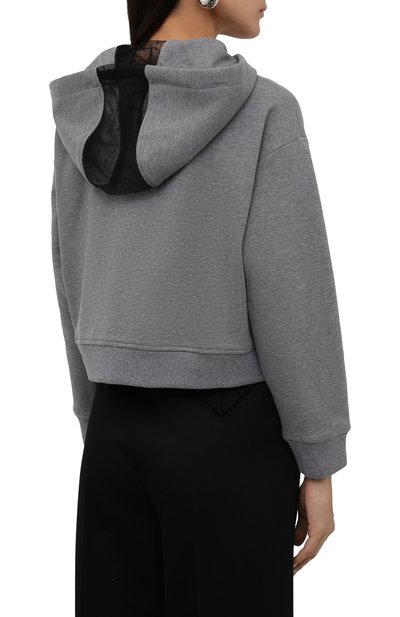 Хлопковая толстовка REDVALENTINO серого цвета по цене 43650 руб., арт. WR0MF08E/68H, фото 4 Хлопковая толстовка REDVALENTINO, арт. WR0MF08E/68H, фото 4