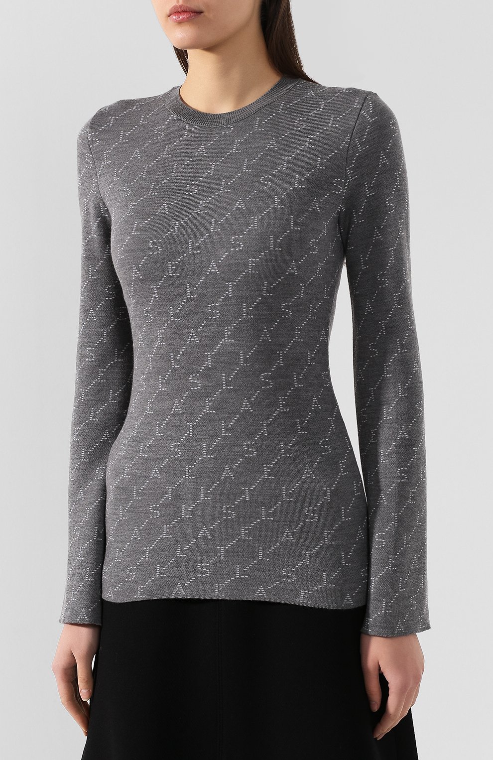 Шерстяной пуловер STELLA MCCARTNEY серого цвета по цене 54550 руб., арт. 574750/S2093, фото 3 Шерстяной пуловер STELLA MCCARTNEY, арт. 574750/S2093, фото 3