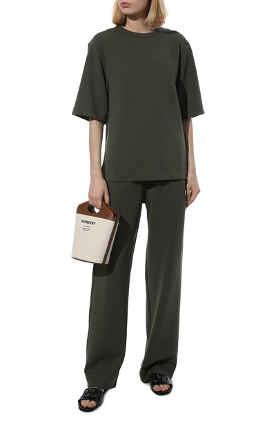 Футболка DRIES VAN NOTEN хаки цвета по цене 35650 руб., арт. 221-031151-4308, фото 2 Футболка DRIES VAN NOTEN, арт. 221-031151-4308, фото 2