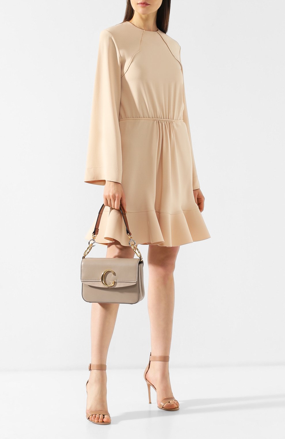 Сумка chloé c small CHLOÉ бежевого цвета по цене 194000 руб., арт. CHC19SS191A37, фото 2 Сумка chloé c small CHLOÉ, арт. CHC19SS191A37, фото 2