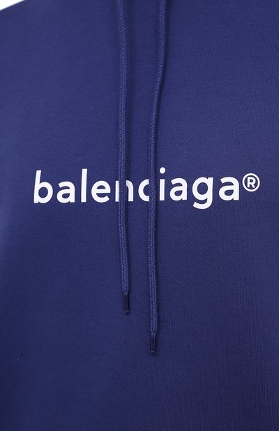 Хлопковое худи BALENCIAGA синего цвета по цене 93400 руб., арт. 578135/TIV55, фото 5 Хлопковое худи BALENCIAGA, арт. 578135/TIV55, фото 5