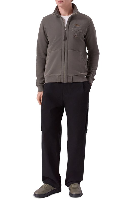 Хлопковая толстовка Aeronautica Militare FE2055UF00665 Серый  FE2055UF00665 Фото 2