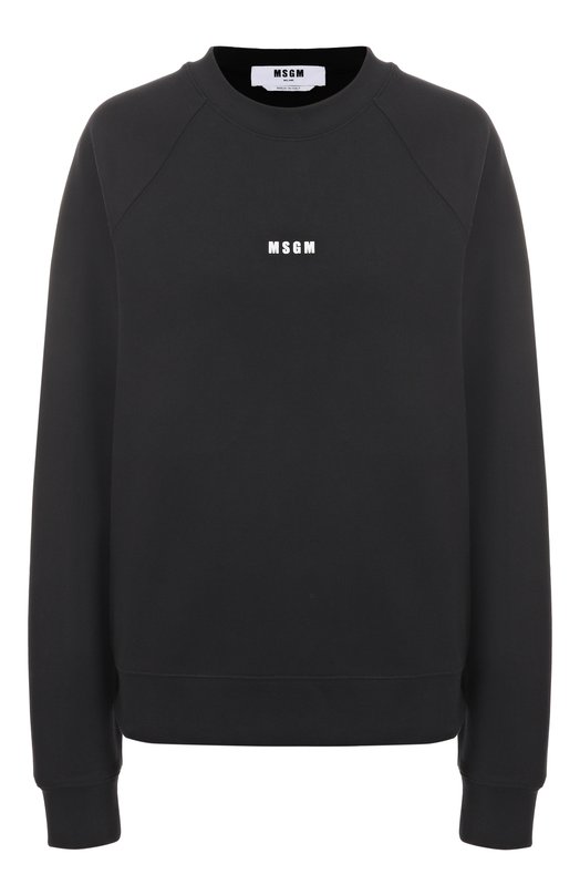 Хлопковый свитшот MSGM 2000MDM503 200004 Чёрный 2000MDM503 200004