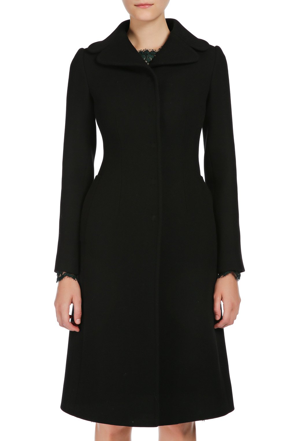Пальто DOLCE & GABBANA черного цвета по цене 251500 руб., арт. 0102/F0027T/FU3J0, фото 2 Пальто DOLCE & GABBANA, арт. 0102/F0027T/FU3J0, фото 2