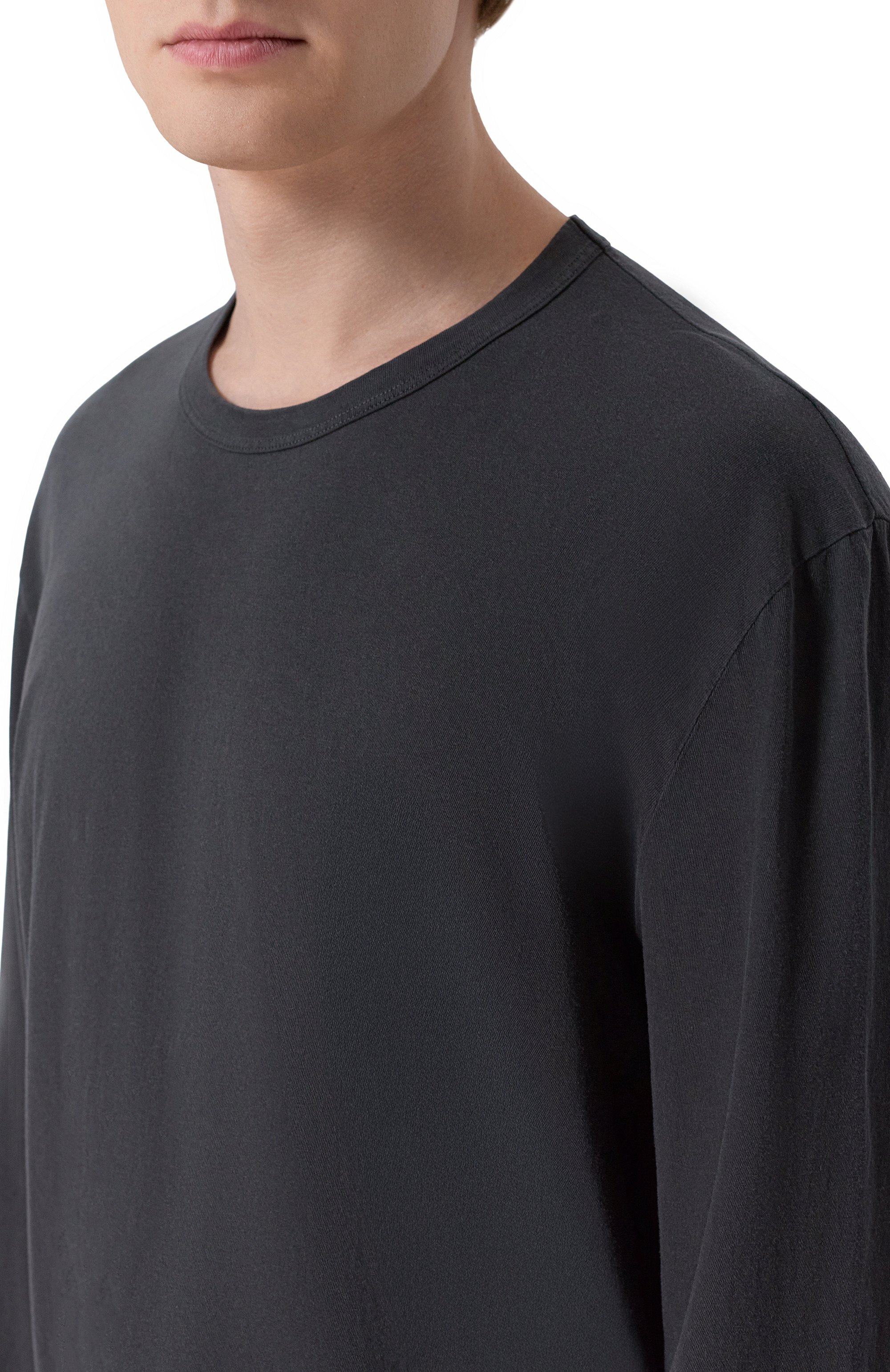 Хлопковый лонгслив JAMES PERSE темно-серого цвета по цене 19200 руб., арт. MLJ3351, фото 5 Хлопковый лонгслив JAMES PERSE, арт. MLJ3351, фото 5