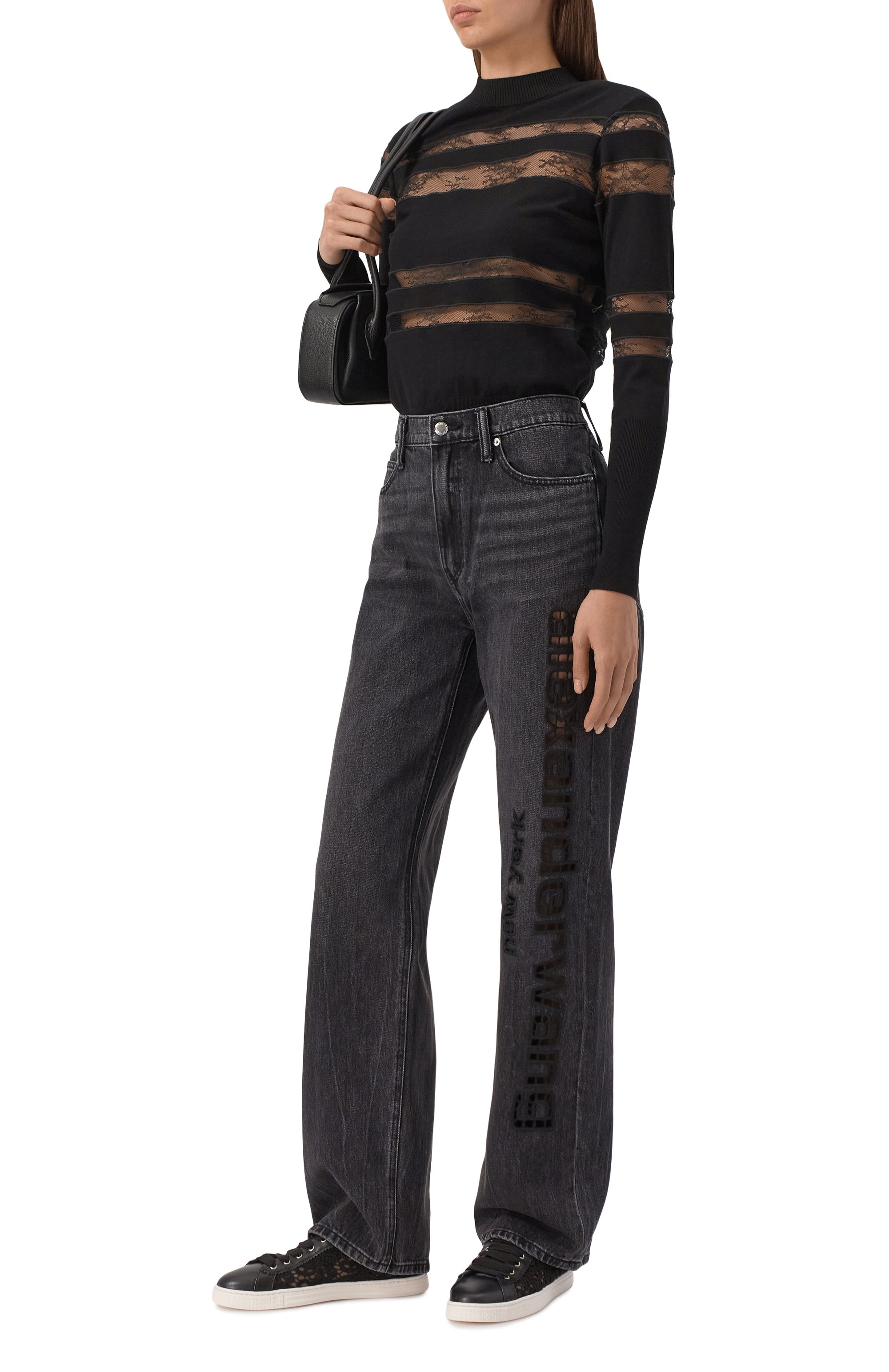 Комбинированные кеды sade AGL черного цвета по цене 37700 руб., арт. D936031PG/KT046, фото 2 Комбинированные кеды sade AGL, арт. D936031PG/KT046, фото 2