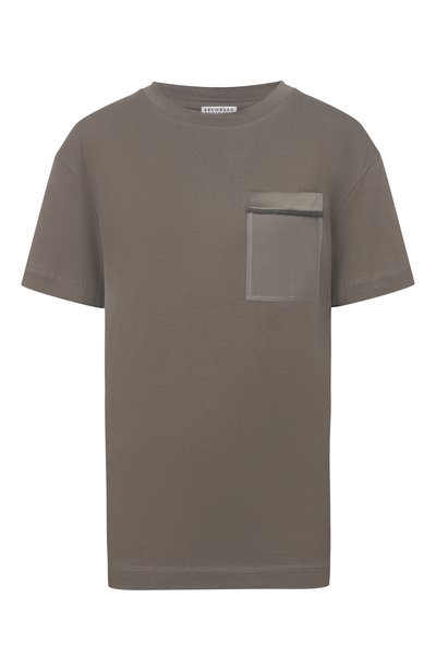 Женская хлопковая футболка BRUNELLO CUCINELLI, арт. M0T81B2M10
