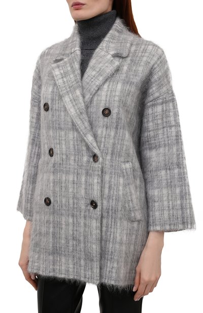Пальто BRUNELLO CUCINELLI серого цвета по цене 515500 руб., арт. M2I182416P, фото 3 Пальто BRUNELLO CUCINELLI, арт. M2I182416P, фото 3