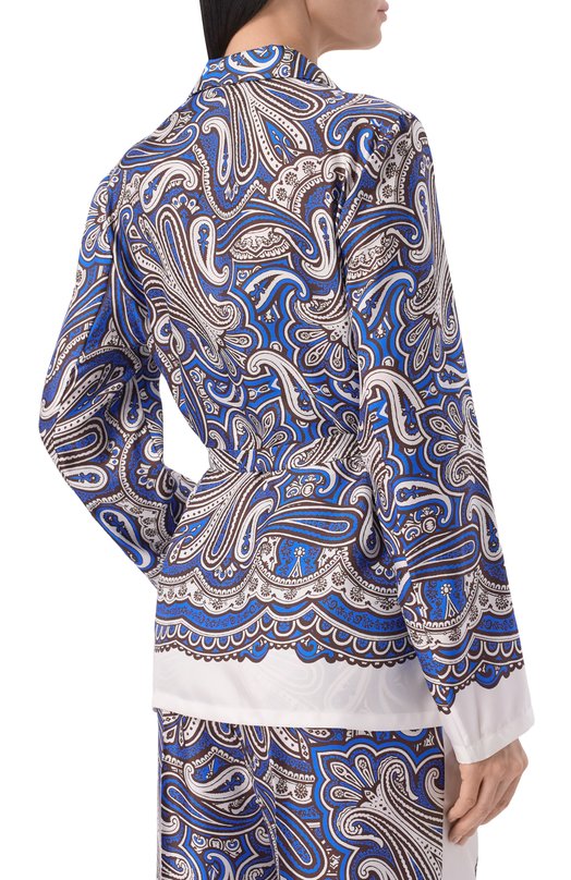 Шелковый жакет P.A.R.O.S.H. D420462/SKINDY Синий  D420462/SKINDY Фото 4