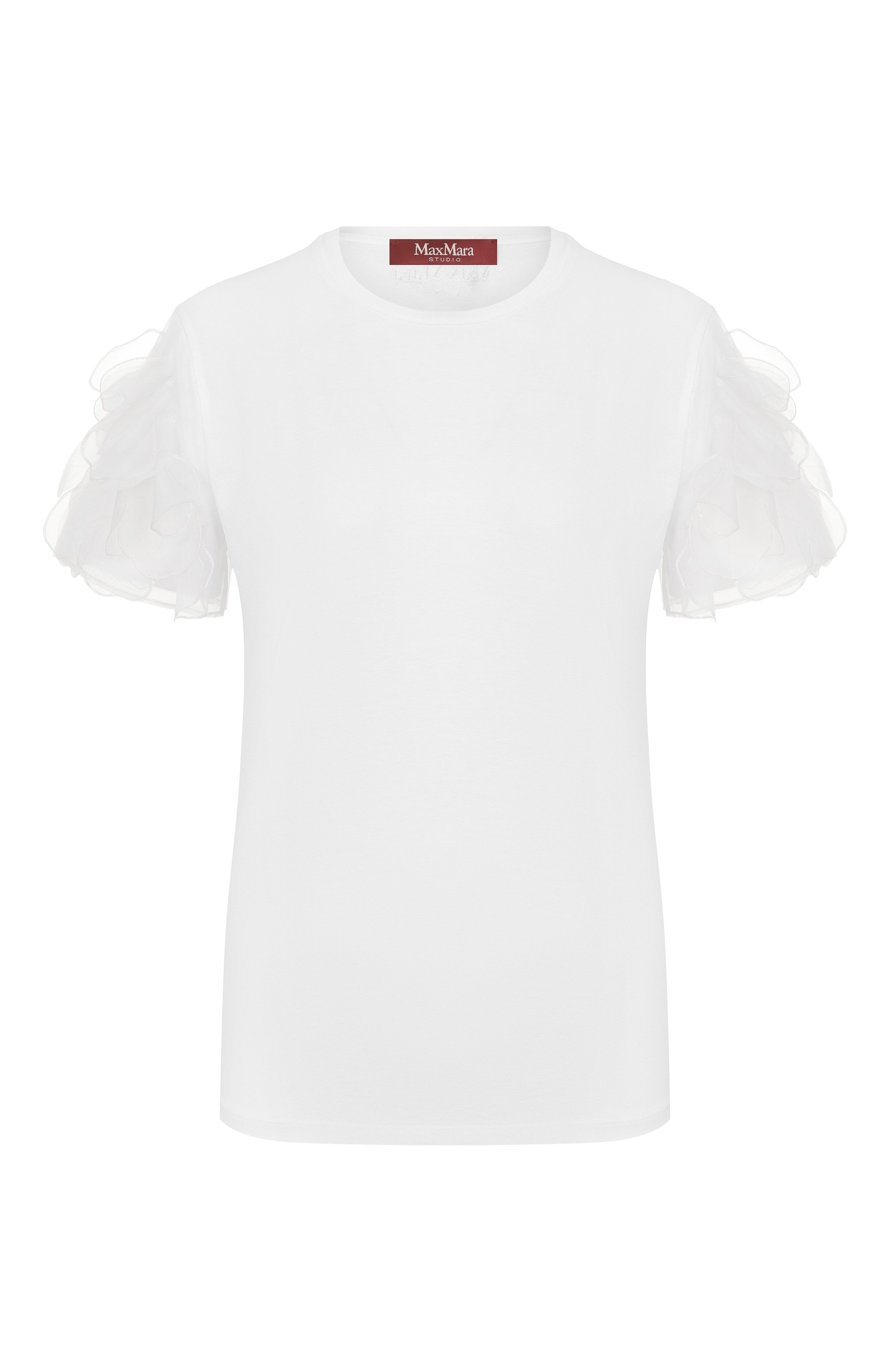 Хлопковый топ MAX MARA STUDIO белого цвета по цене 46050 руб., арт. MSEEDITTI, фото 1 Хлопковый топ MAX MARA STUDIO, арт. MSEEDITTI, фото 1
