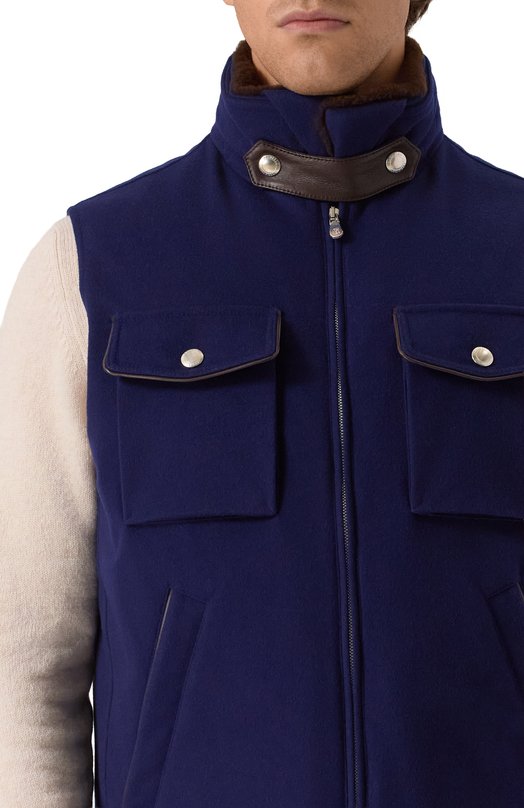 Шерстяной жилет Brunello Cucinelli MM4701646 Синий  MM4701646 Фото 5
