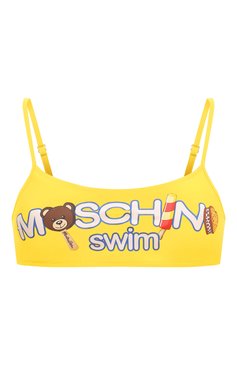 Женский бра-топ MOSCHINO желтого цвета, арт. A5731/4901 | Фото 1 (Женское Кросс-КТ: Раздельные купальники; Материал внешний: Синтетический материал; Материал сплава: Проставлено; Нос: Не проставлено)