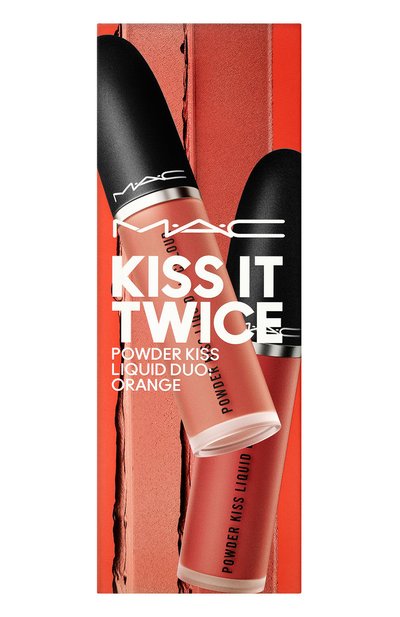 Набор для губ kiss it twice powder kiss liquid duo orange MAC, арт. NY4Y-01, фото 4
