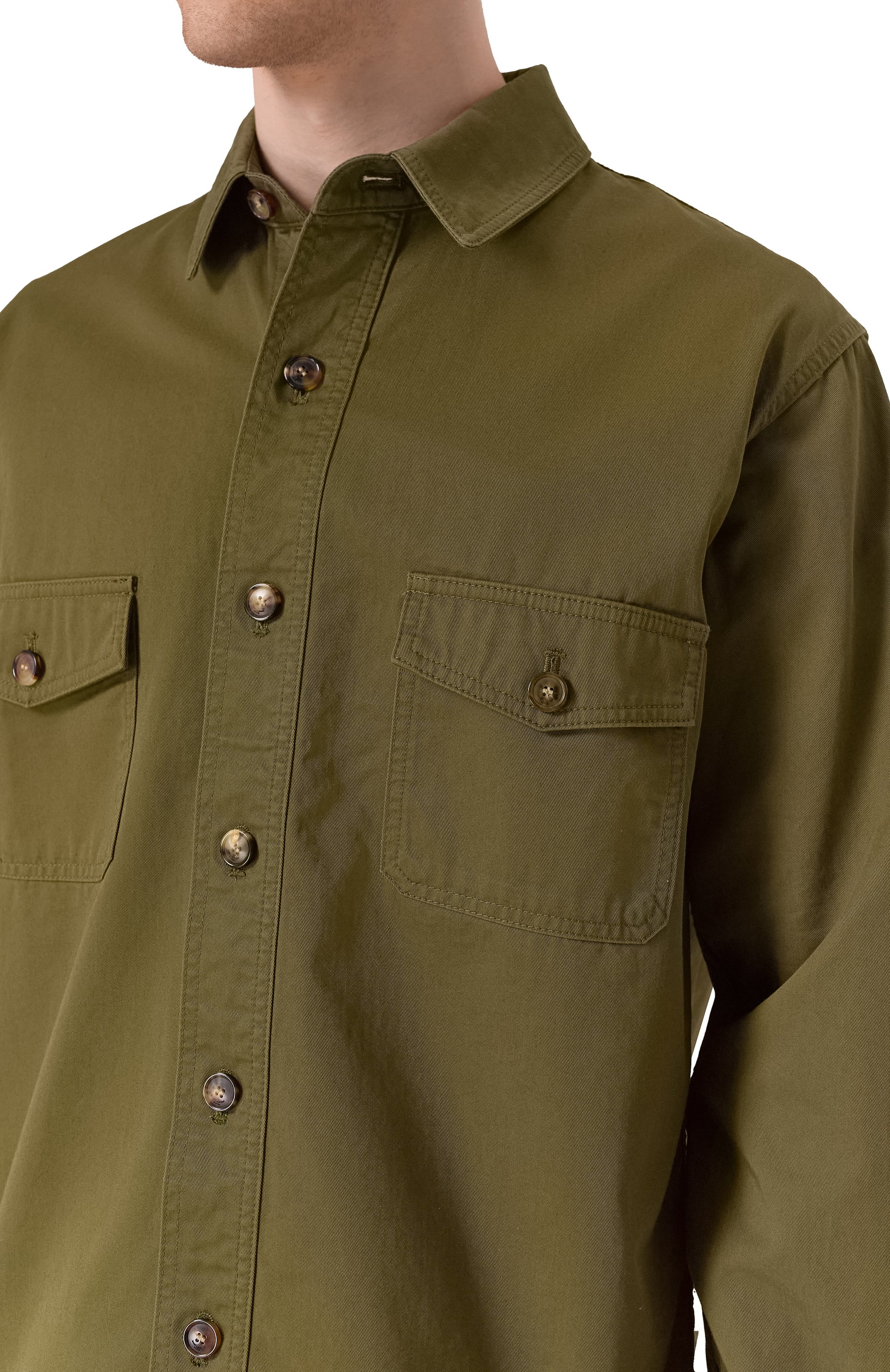 Хлопковая куртка-рубашка SAINT LAURENT, арт. 816396/Y03JC, фото 5