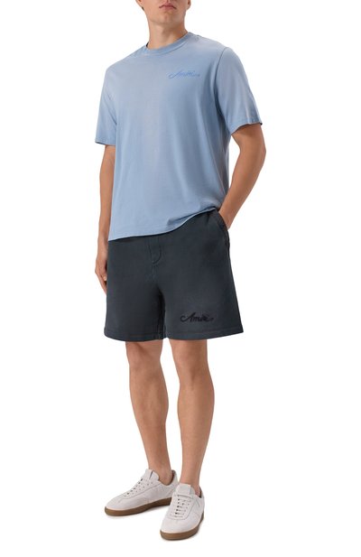 Хлопковые шорты AMIRI темно-серого цвета по цене 88800 руб., арт. AMJYSH1044, фото 2 Хлопковые шорты AMIRI, арт. AMJYSH1044, фото 2