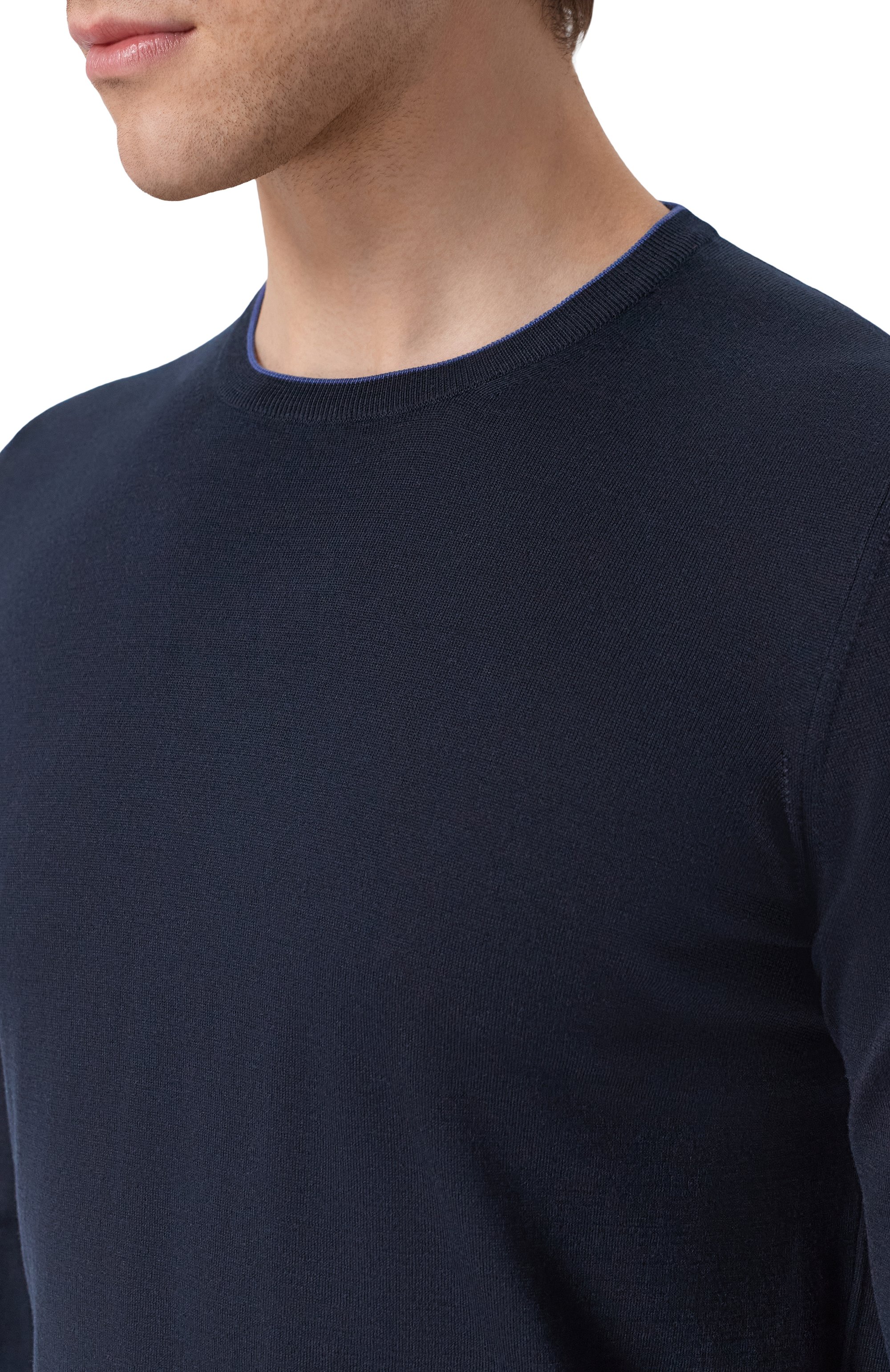 Джемпер из шелка и хлопка GRAN SASSO темно-синего цвета по цене 38650 руб., арт. 43167/16290, фото 5 Джемпер из шелка и хлопка GRAN SASSO, арт. 43167/16290, фото 5