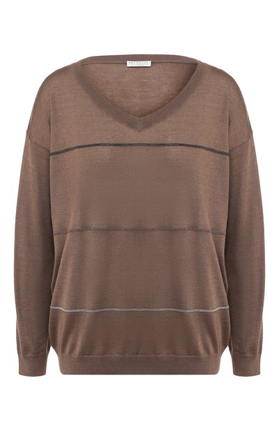 Женский пуловер из смеси кашемира и шелка BRUNELLO CUCINELLI, арт. M13861202