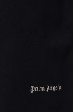 Мужские хлопковые шорты PALM ANGELS темно-синего цвета, арт. PMCI015S24FLE001 | Фото 5 (Длина Шорты М: До колена; Принт: Без принта; Случай: Повседневный; Матери�ал сплава: Проставлено; Материал внешний: Хлопок; Драгоценные камни: Проставлено)