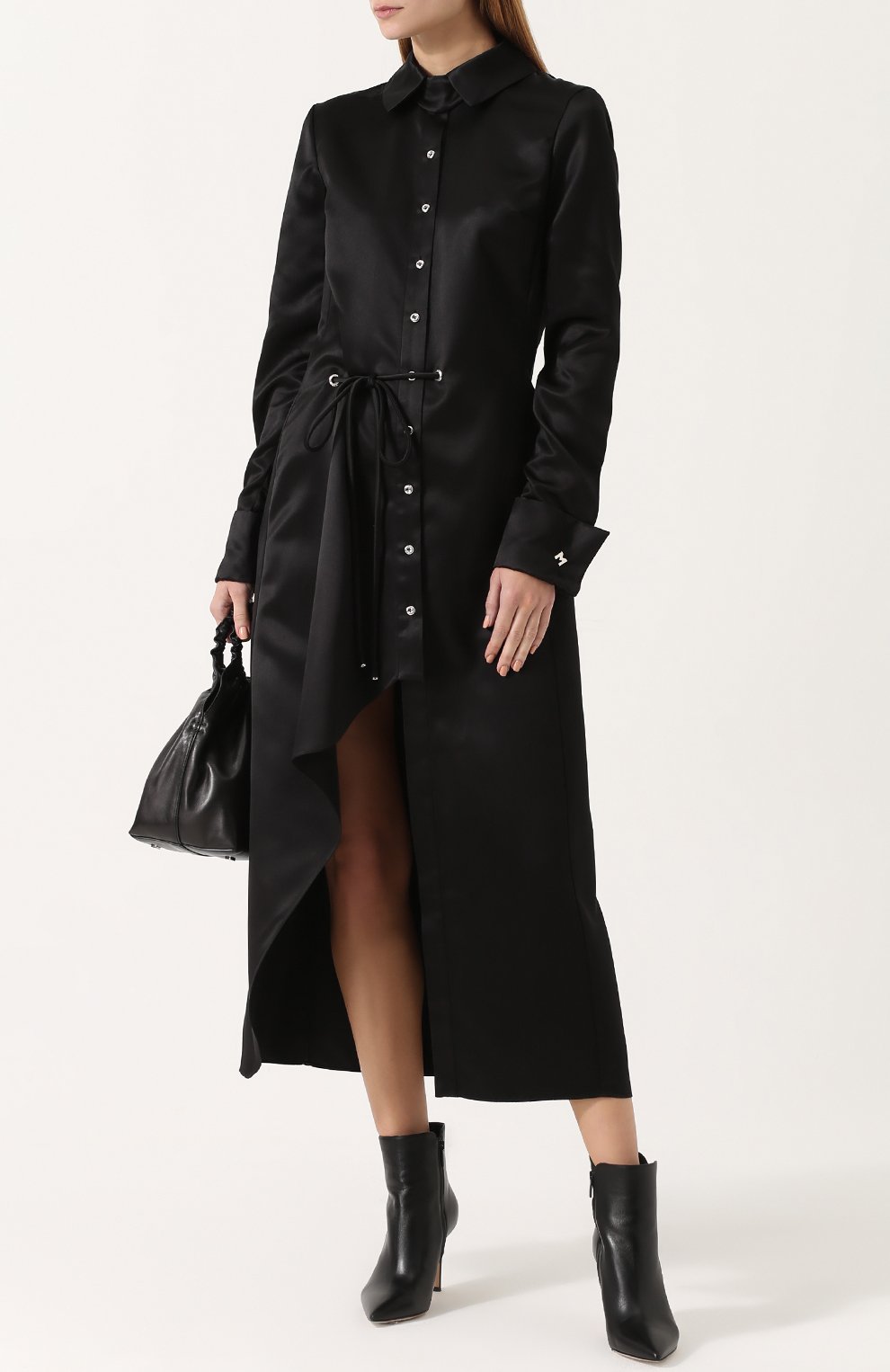 Шелковое платье-рубашка с высоким разрезом MUGLER, арт. R0BER916339, фото 2