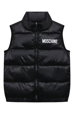 Мужского утепленный жилет MOSCHINO черного цвета, арт. H0S02K/L3A32/4A-8A | Фото 1 (Кросс-КТ: Утепленный; Региональные ограничения белый список (Axapta Mercury): Не проставлено; Материал внешний: Синтетический материал; Нос: Не проставлено; Материал подклада: Синтетический материал)