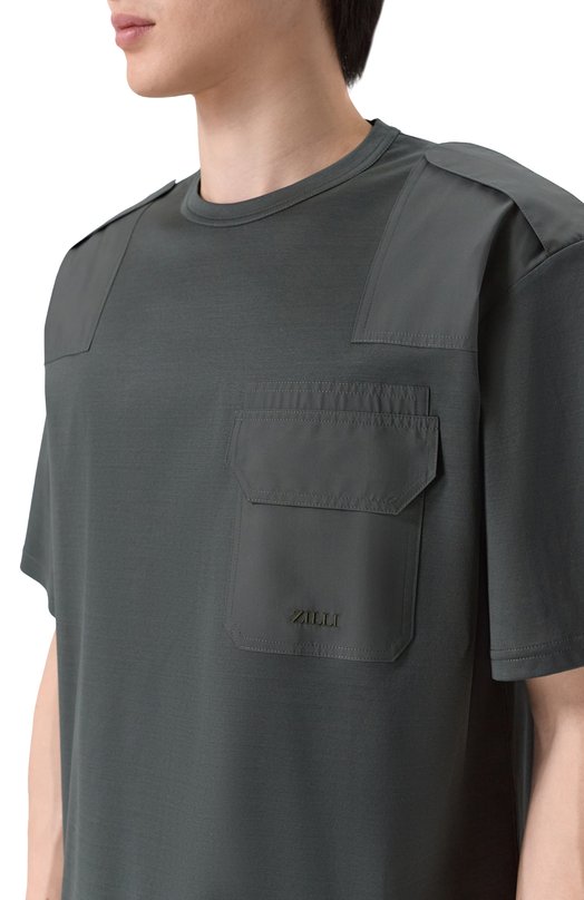 Хлопковая футболка Zilli TSR020M0107V00000 Зелёный  TSR020M0107V00000 Фото 5