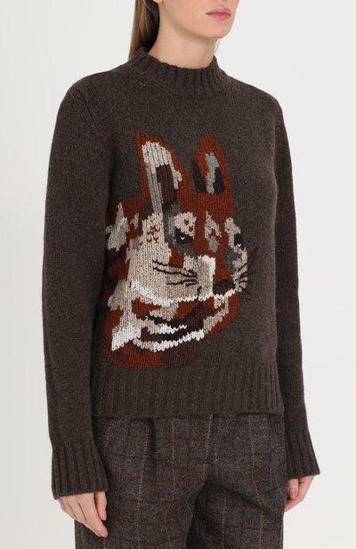Вязаный шерстяной свитер с принтом MULBERRY, арт. MYPL753067/YLY20003B, фото 3