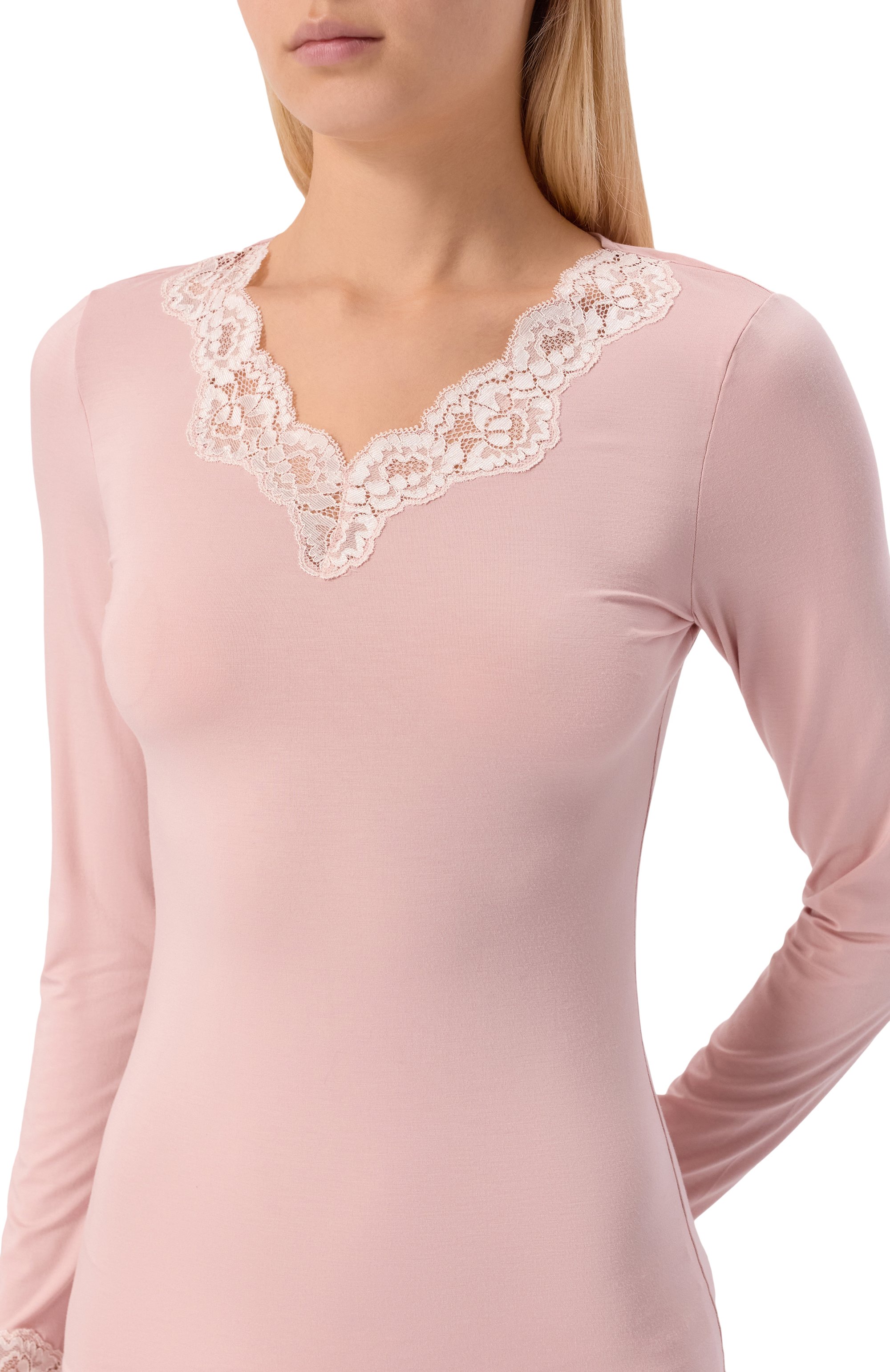 Лонгслив HANRO розового цвета по цене 13750 руб., арт. 071841, фото 5 Лонгслив HANRO, арт. 071841, фото 5