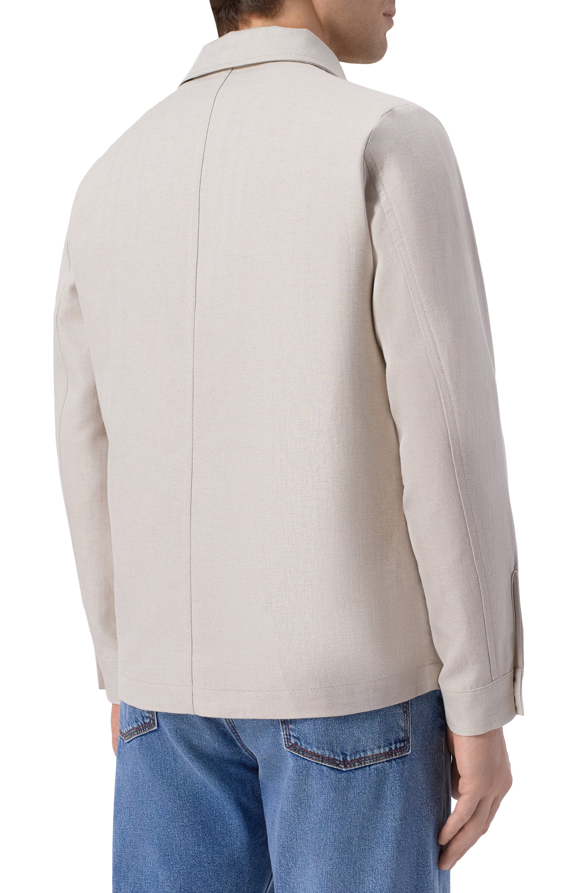 Куртка-рубашка изо льна и хлопка GRAN SASSO светло-бежевого цвета по цене 59950 руб., арт. 78174/57000, фото 4 Куртка-рубашка изо льна и хлопка GRAN SASSO, арт. 78174/57000, фото 4