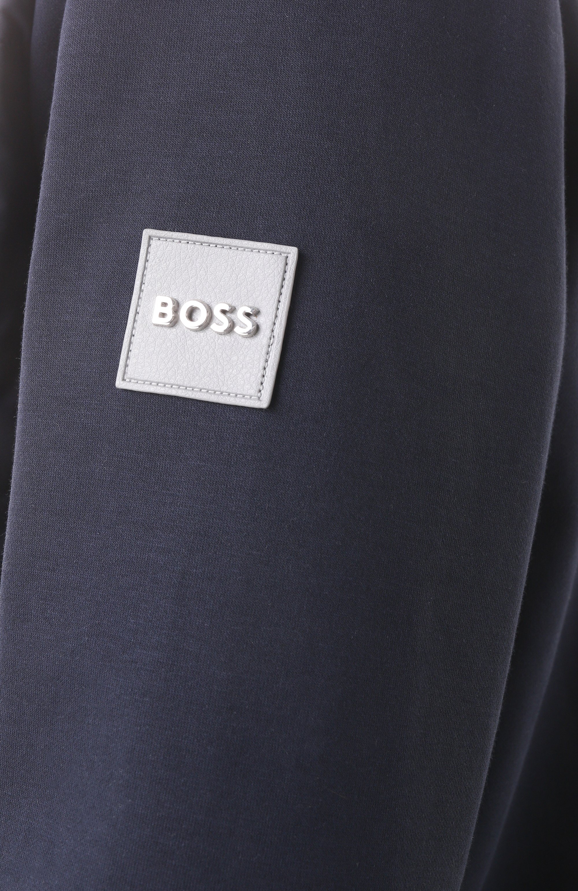 Комбинированная толстовка BOSS темно-синего цвета по цене 34350 руб., арт. 50532767, фото 6 Комбинированная толстовка BOSS, арт. 50532767, фото 6