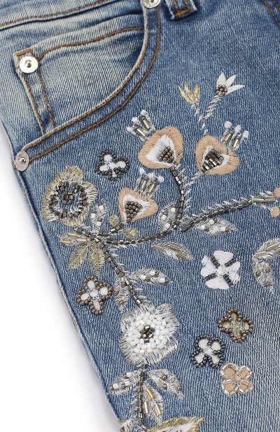 Джинсы с декоративными потертостями и вышивкой бисером ERMANNO SCERVINO, арт. 41 I JL10/10-16, фото 3