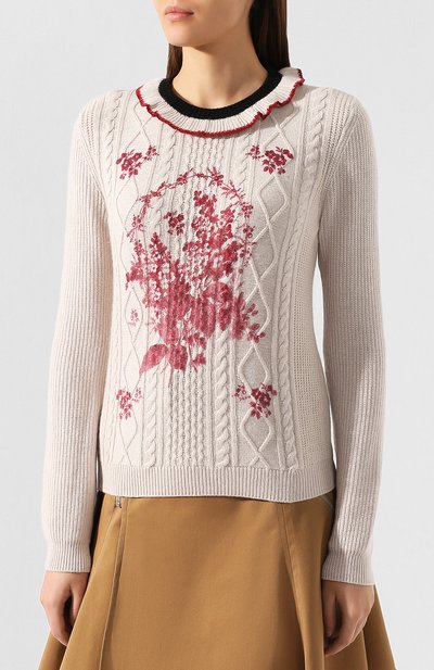 Пуловер REDVALENTINO белого цвета по цене 39950 руб., арт. SR0KCB80/4ME, фото 3 Пуловер REDVALENTINO, арт. SR0KCB80/4ME, фото 3