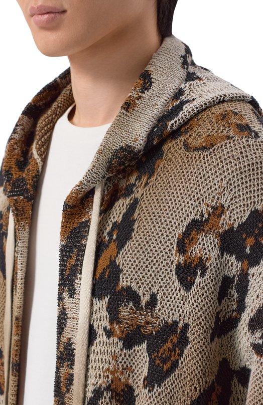 Хлопковый кардиган Laneus S6LAMAKH071 Леопардовый  S6LAMAKH071 Фото 5