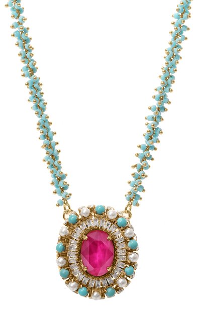 Колье ANTON HEUNIS бирюзового цвета по цене 22500 руб., арт. VRS1.14, фото 3 Колье ANTON HEUNIS, арт. VRS1.14, фото 3