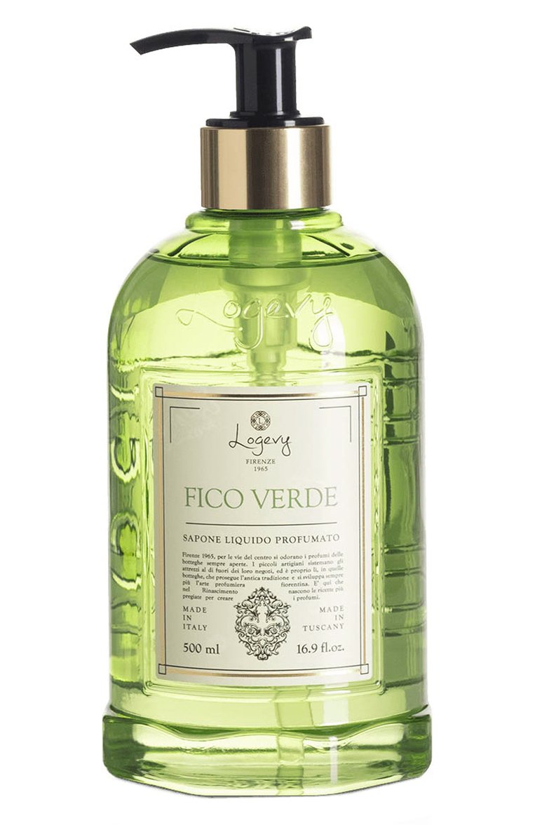 Жидкое мыло для рук fico verde / "зеленый инжир" (500ml) LOGEVY FIRENZE 1965 бесцветного цвета, арт. 8050519374040 | Фото 1 (Назначение: Для рук; Нос: Не проставлено; Косметика кросс-кт: Уход У; Региональные ограничения белый список (Axapta Mercury): Не проставлено; Тип продукта: Мыло)