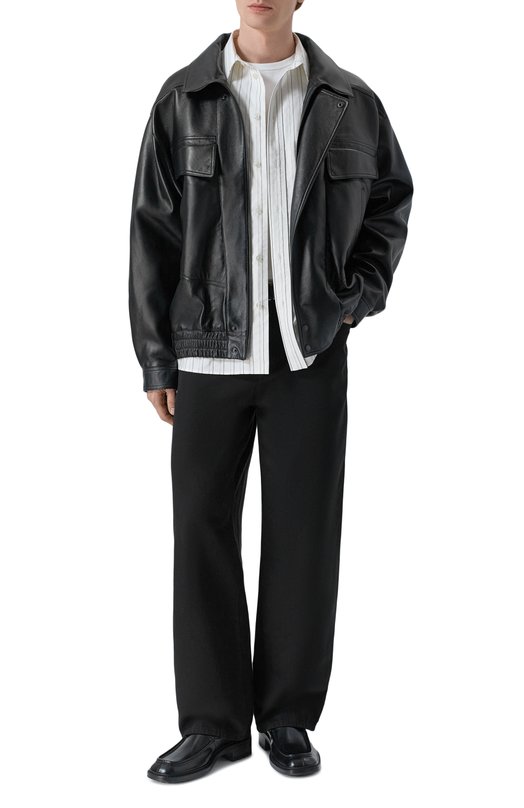 Кожаный бомбер Saint Laurent 840864/YCIJ2 Чёрный  840864/YCIJ2 Фото 2