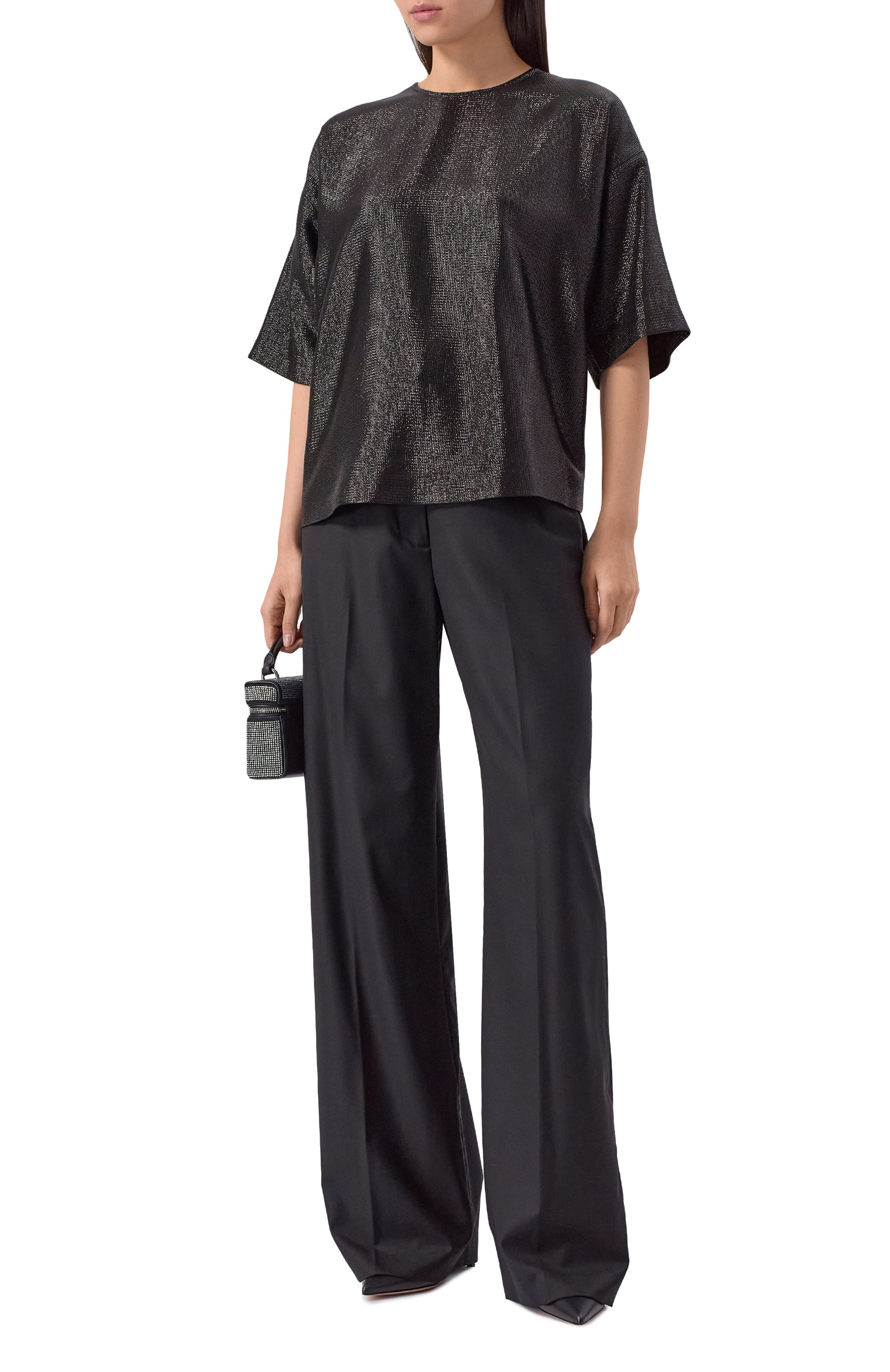 Топ из вискозы BOSS черного цвета по цене 27950 руб., арт. 50548890, фото 2 Топ из вискозы BOSS, арт. 50548890, фото 2