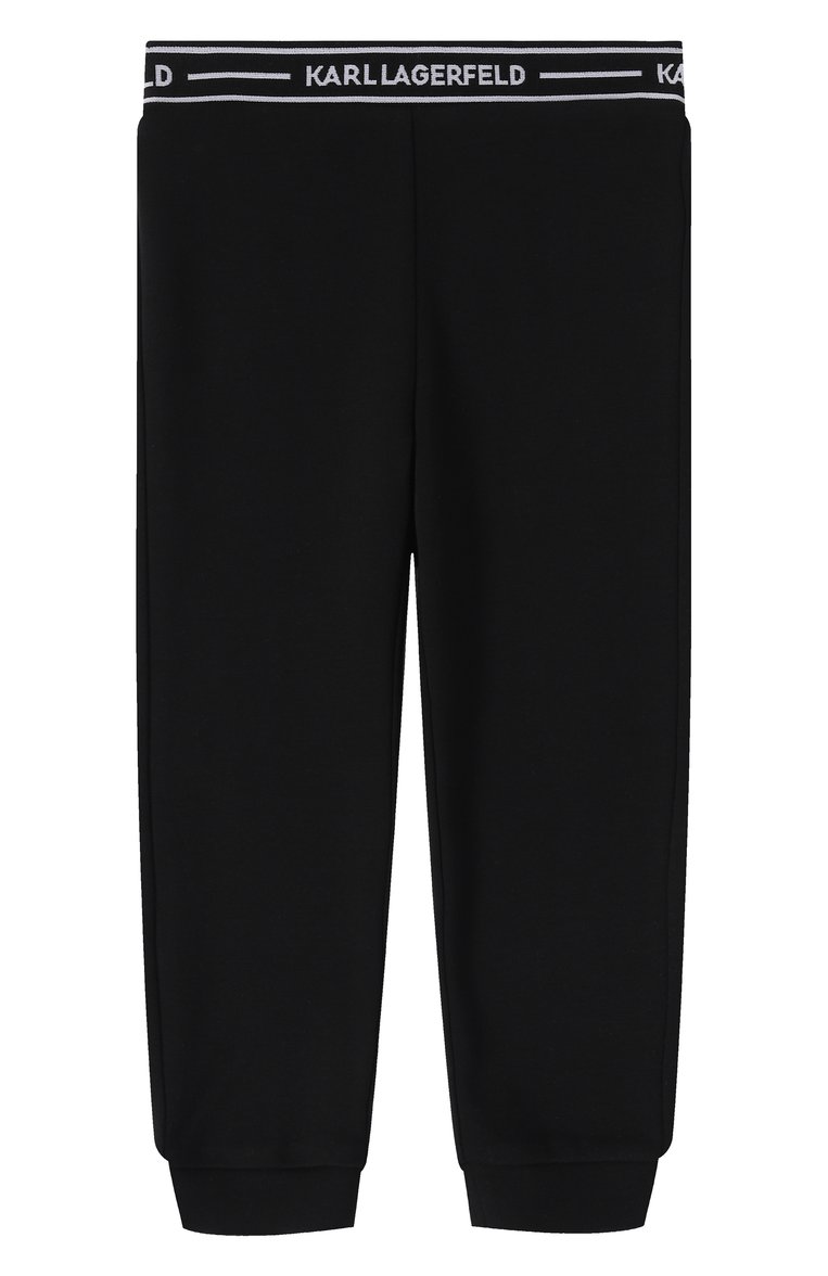 Детская комплект из футболки и брюк KARL LAGERFELD KIDS черно-белого цвета, арт. Z30517. | Фото 6 (Материал сплава: Проставлено; Материал внешний: Хлопок; Девочки Кросс-КТ: Костюмы-спорт; Рукава: Короткие; Драгоц�енные камни: Проставлено; Ростовка одежда: 24 мес | 92 см)