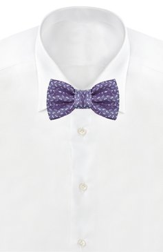Мужской шелковый галстук-бабочка с узором LANVIN фиолетового цвета, арт. 3152/B0W TIE | Фото 2 (Материал: Текстиль, Шелк; Статус проверки: Проверена категория, Проверено; Материал сплава: Проставлено, Проверено; Нос: Не проставлено)