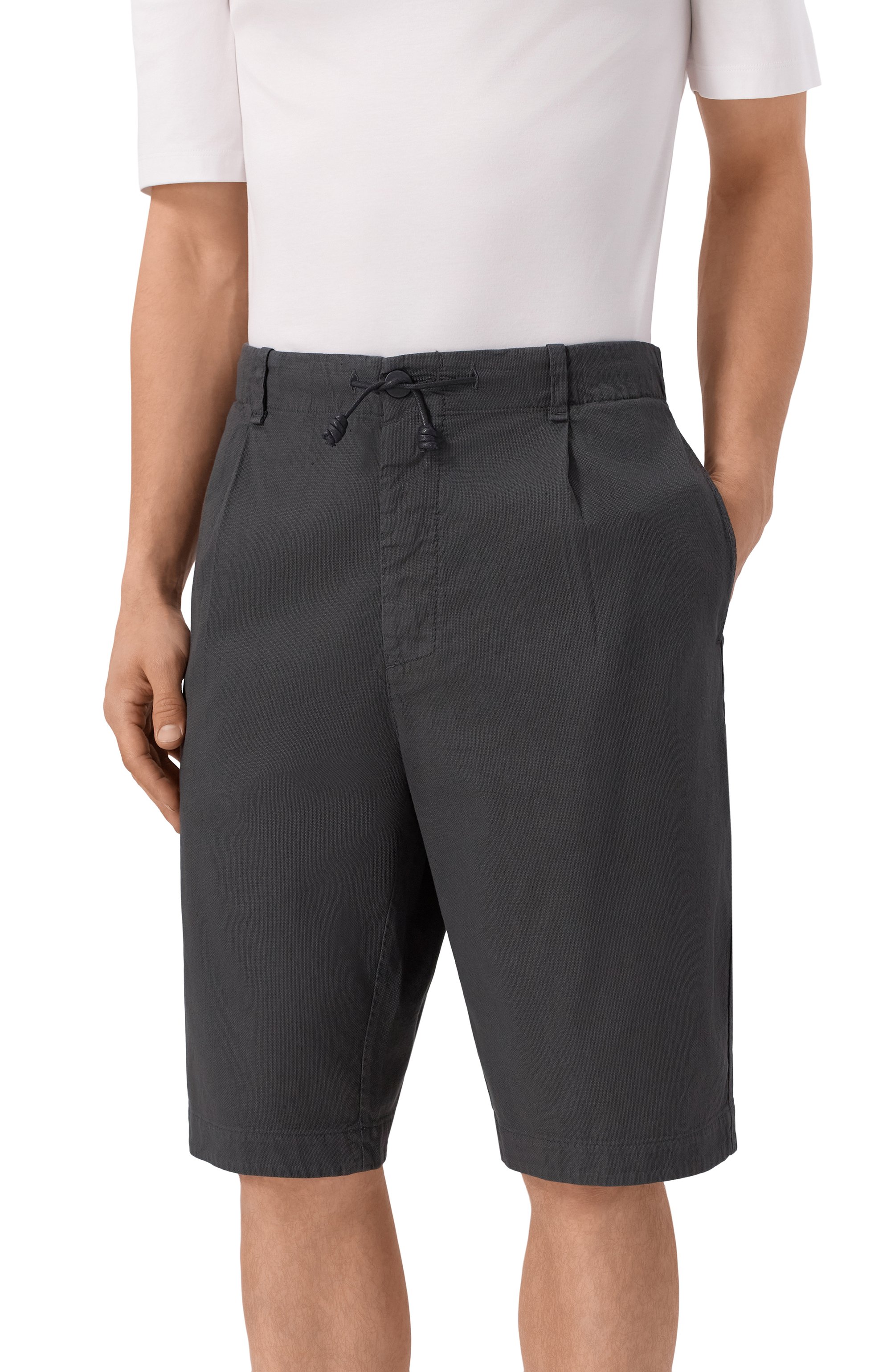 Шорты из хлопка и льна TRANSIT, арт. CFUTRZE142, фото 3