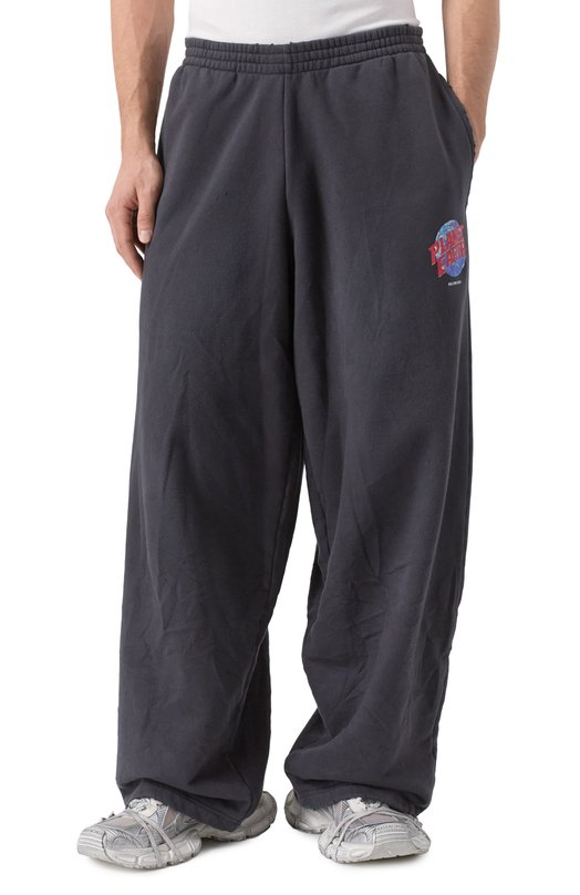 Хлопковые брюки Balenciaga 803266/TRVD1 Серый  803266/TRVD1 Фото 3