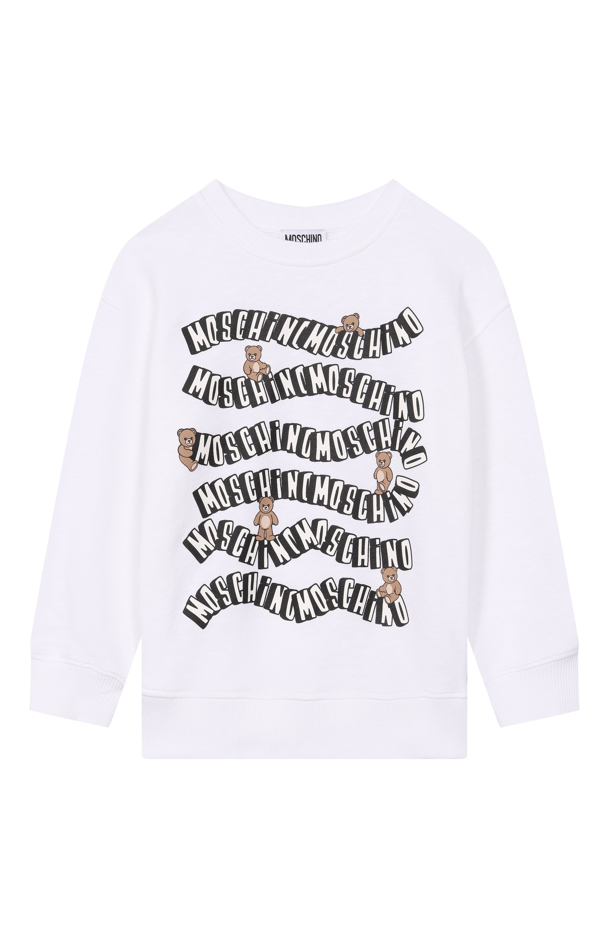 Хлопковый свитшот MOSCHINO белого цвета по цене 15000 руб., арт. HUF09L/LCA88_001, фото 1 Хлопковый свитшот MOSCHINO, арт. HUF09L/LCA88_001, фото 1