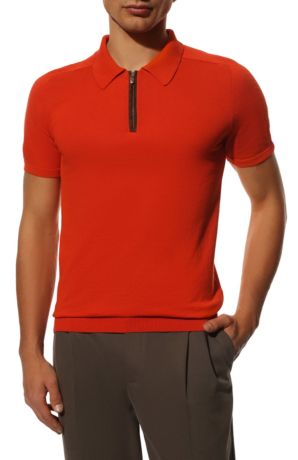 Хлопковое поло IL BORGO CASHMERE оранжевого цвета по цене 65050 руб., арт. 56-1963M0DG0, фото 3 Хлопковое поло IL BORGO CASHMERE, арт. 56-1963M0DG0, фото 3