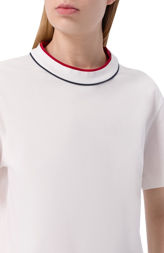 Хлопковая футболка Brunello Cucinelli M0T81VT500 Белый  M0T81VT500 Фото 5