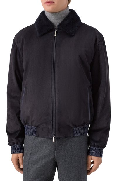 Замшевый бомбер с воротником из овчины ZILLI, арт. AHIKH3M1008VFRI00, фото 3